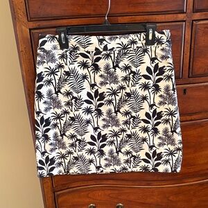 Talbots Monochrome Palm Print Mini Skirt